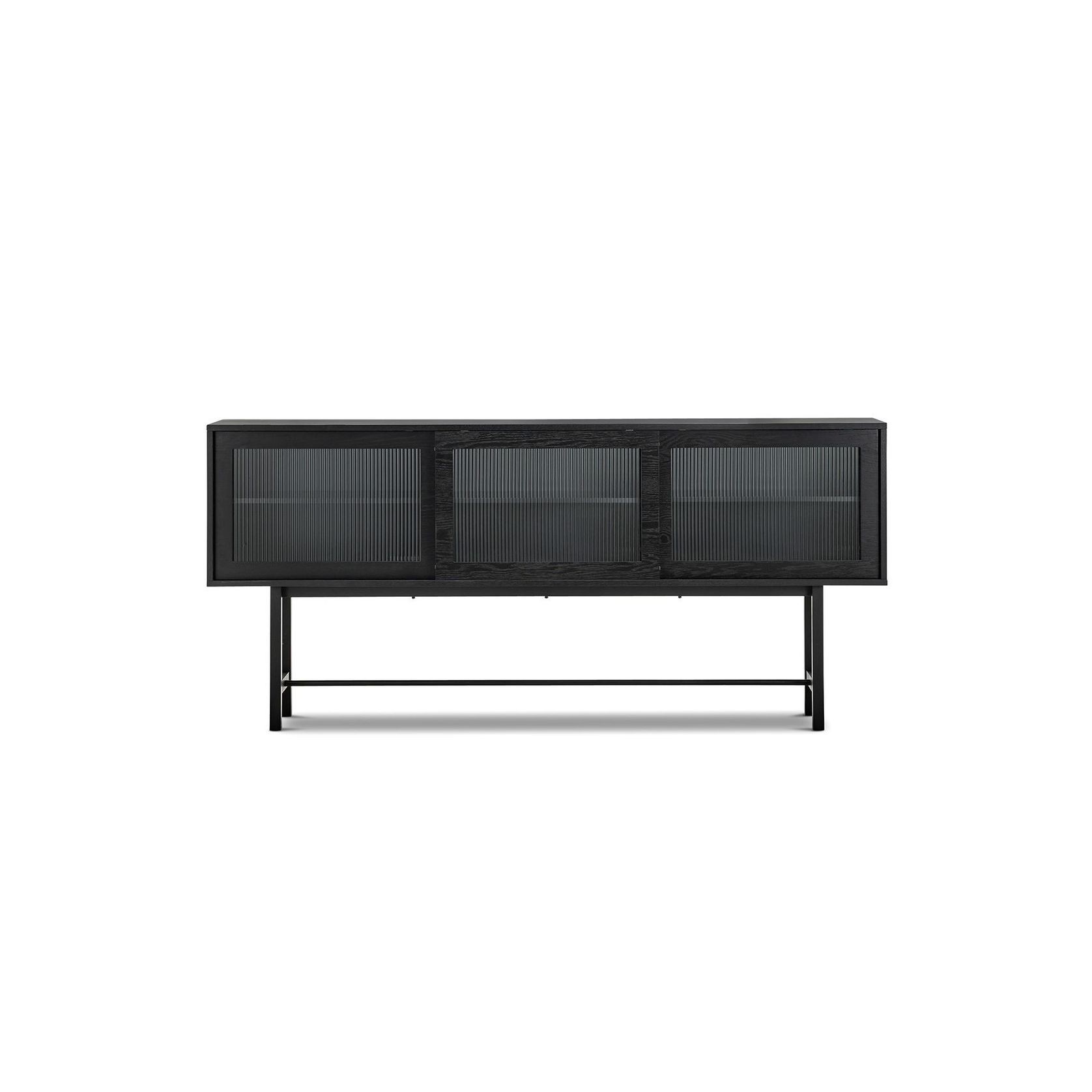 Arae Fluted Glass Sideboard | Black Oak gallery detail image