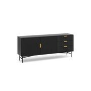 Kina Ripple Slatted Sideboard | 180cm | Black Oak gallery detail image