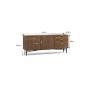 Kina Ripple Slatted Sideboard | 180cm | Light Walnut gallery detail image