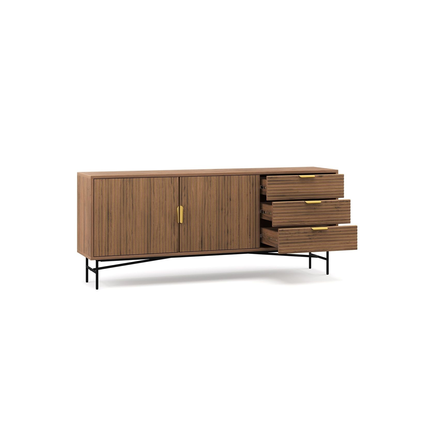 Kina Ripple Slatted Sideboard | 180cm | Light Walnut gallery detail image