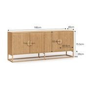 Braxton Ripple Slatted Sideboard | 180cm | Natural Oak gallery detail image