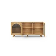 Cove 3 Door Fluted Glass Arch Sideboard Buffet | Natural Oak gallery detail image