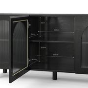Cove 3 Door Fluted Glass Arch Sideboard Buffet | Black Oak gallery detail image