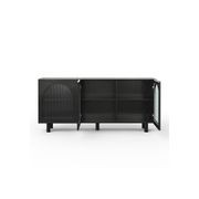 Cove 3 Door Fluted Glass Arch Sideboard Buffet | Black Oak gallery detail image