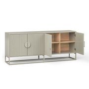 Braxton Ripple Slatted Sideboard | 180cm | Putty gallery detail image
