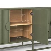 Braxton Ripple Slatted Sideboard | 180cm | Olive Green gallery detail image