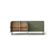 Braxton Ripple Slatted Sideboard | 180cm | Olive Green gallery detail image