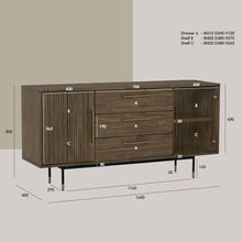 HAMILTON Sideboard Buffet Solid Acacia Wood 160cm - Toffee Colour gallery detail image