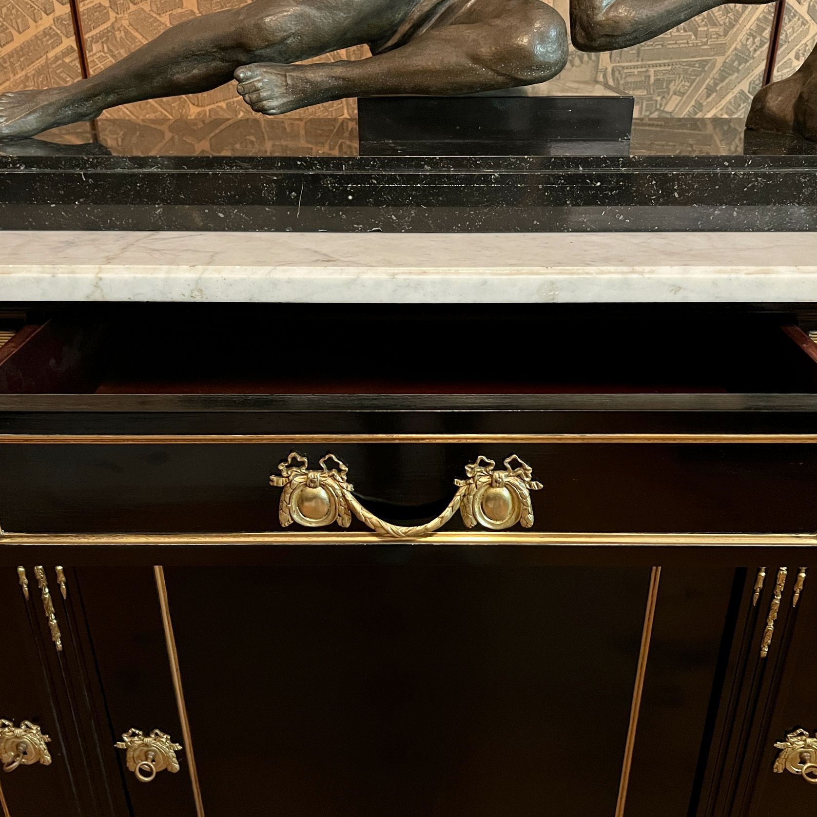 Ebonised Louis XVI Style Three Door Buffet gallery detail image