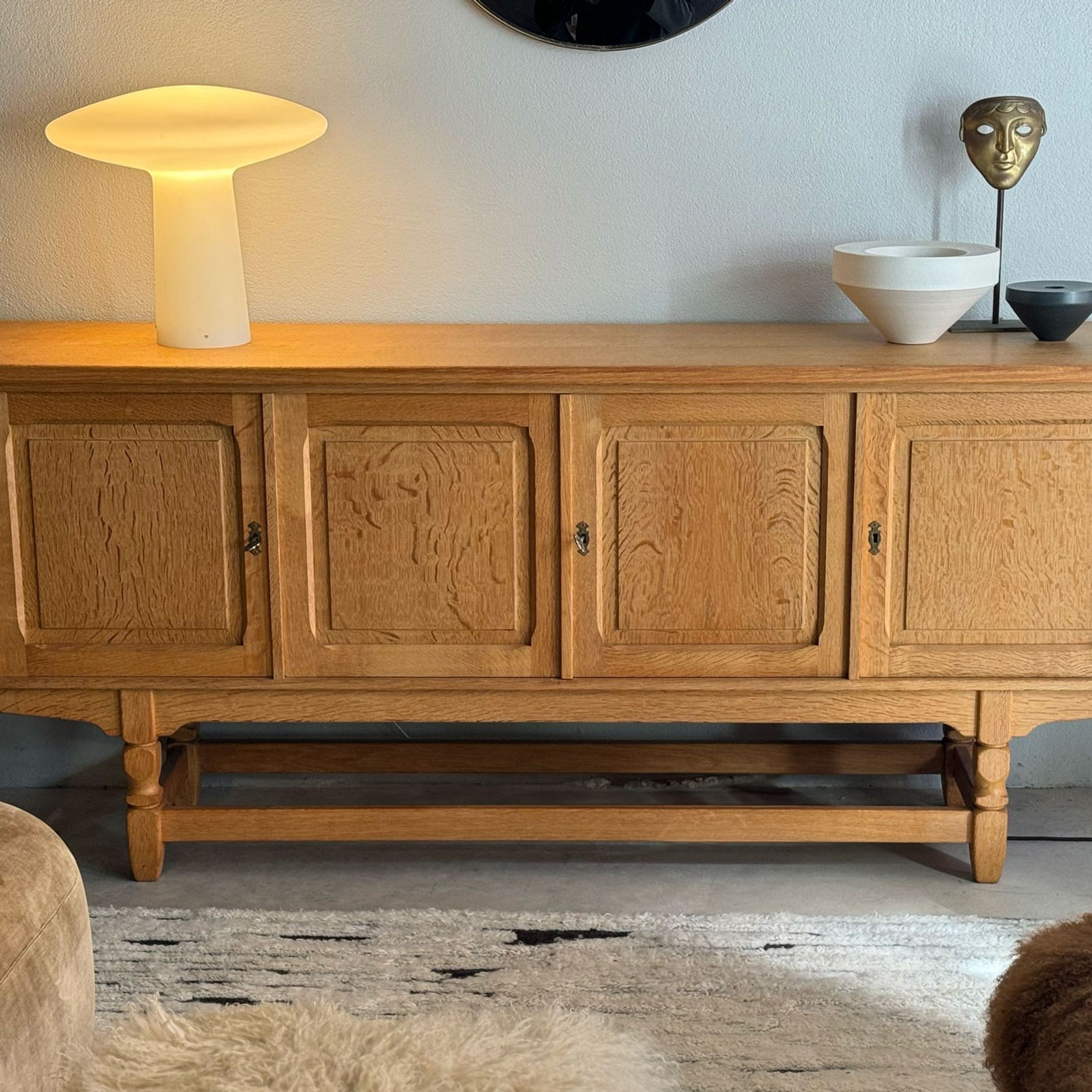 Sideboard in Solid Acid Oak, Denmark, 1960's gallery detail image