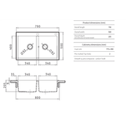 Platinum Quartz (Carbon Black) | 790 Double Bowl T/M gallery detail image