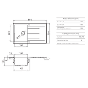 Platinum Quartz (Carbon Black) | 860 Single Bowl gallery detail image