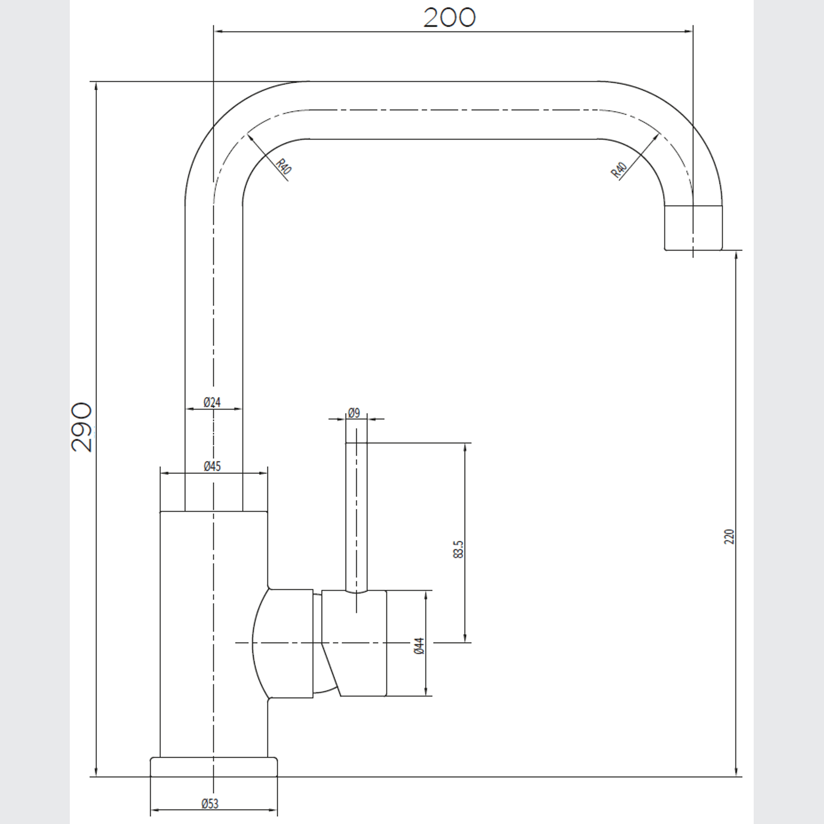 Platinum Squareneck Mixer gallery detail image