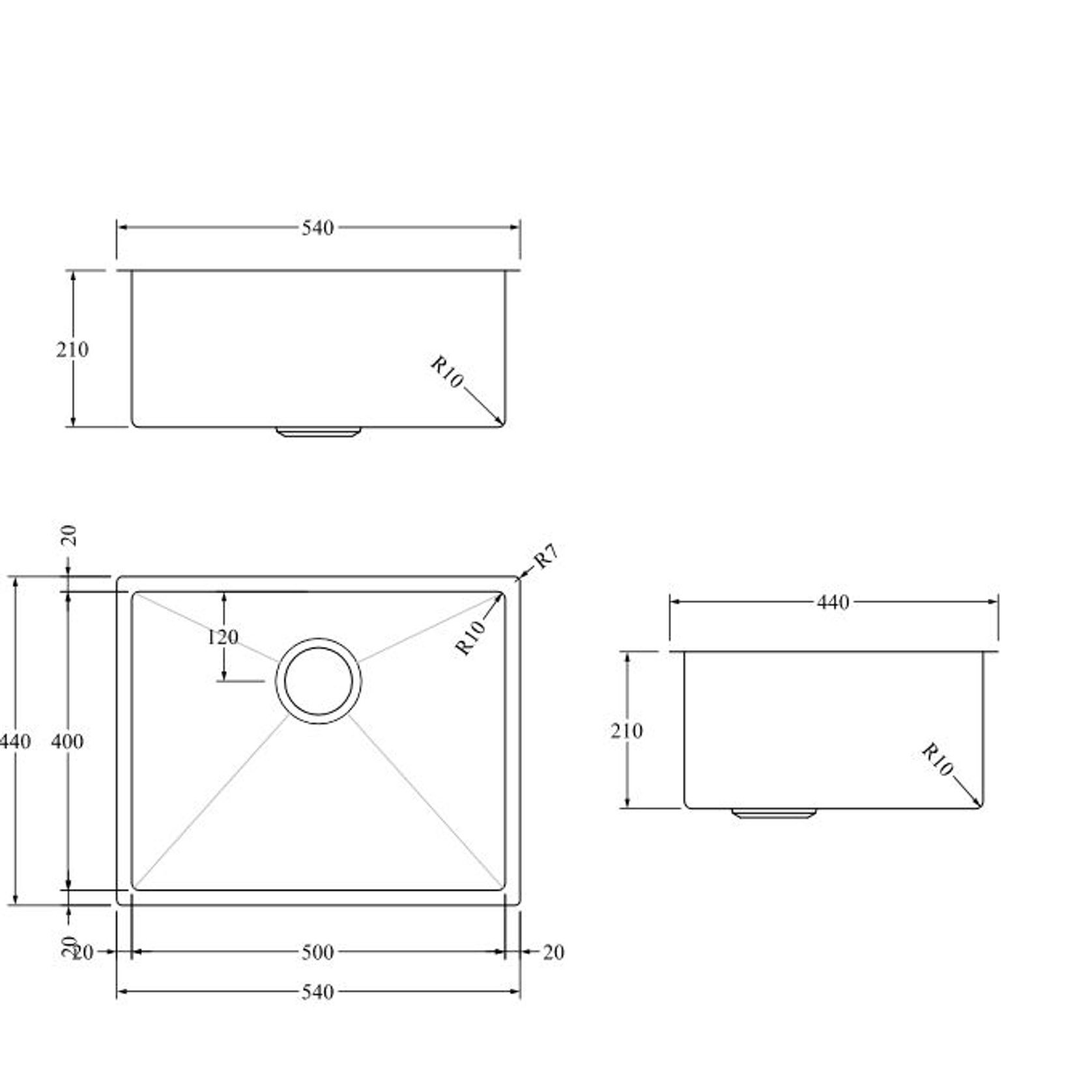 Aspen PVD 500mm Single Kitchen Sink Gun Metal gallery detail image
