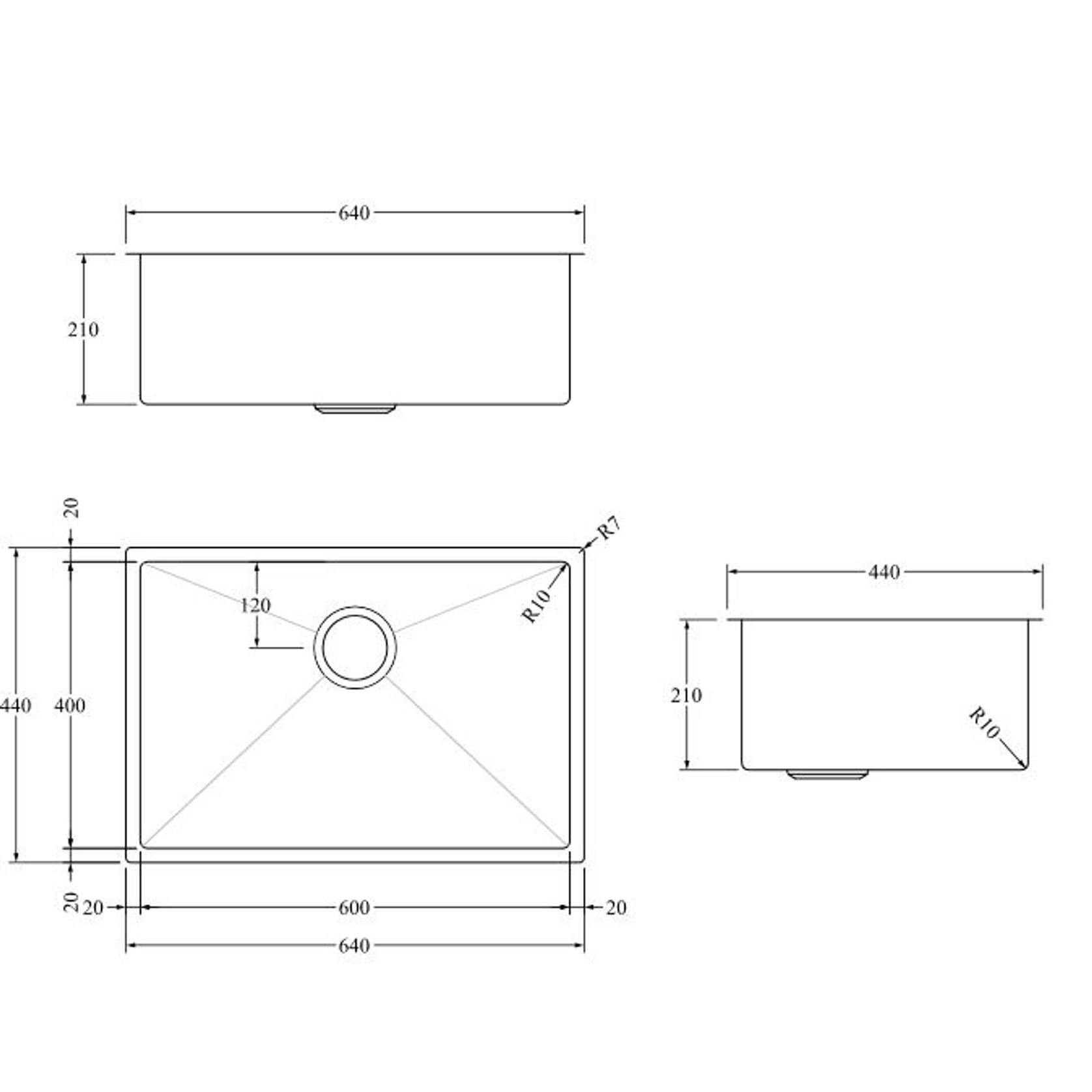 Aspen PVD 600mm Single Kitchen Sink Matte Black gallery detail image
