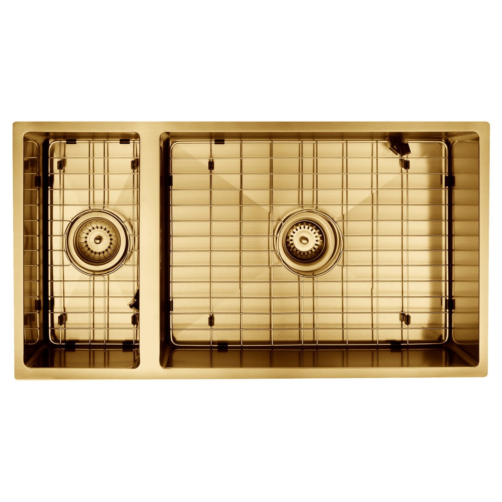 Aspen PVD 550/200mm Dual Kitchen Sink Brushed Brass gallery detail image