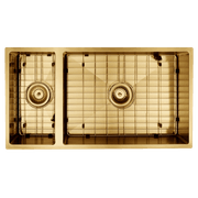 Aspen PVD 550/200mm Dual Kitchen Sink Brushed Brass gallery detail image
