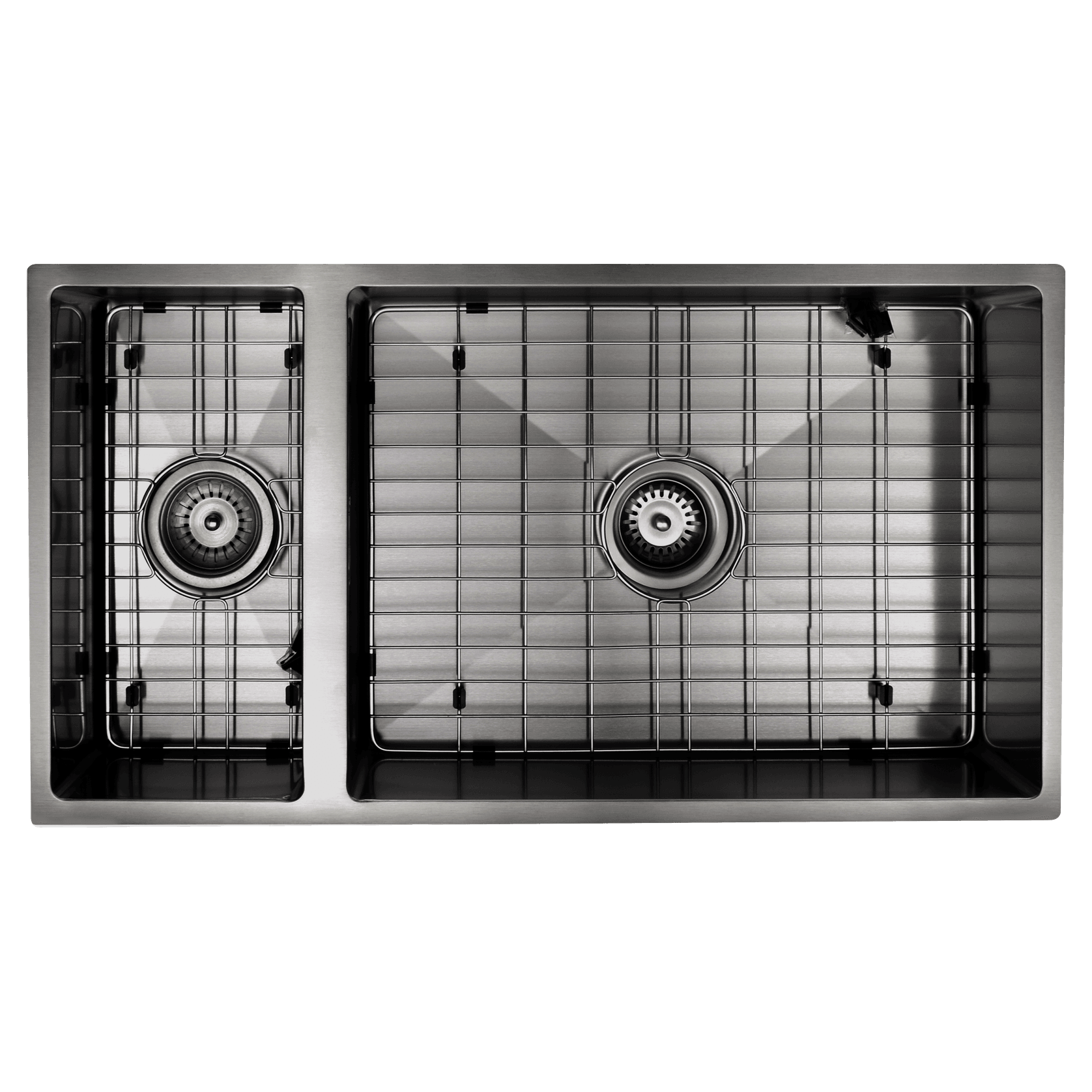 Aspen PVD 550/200mm Dual Kitchen Sink Gun Metal gallery detail image