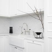 Acquello - White fireclay sink with waste and rack 760 x 460 x 250mm gallery detail image