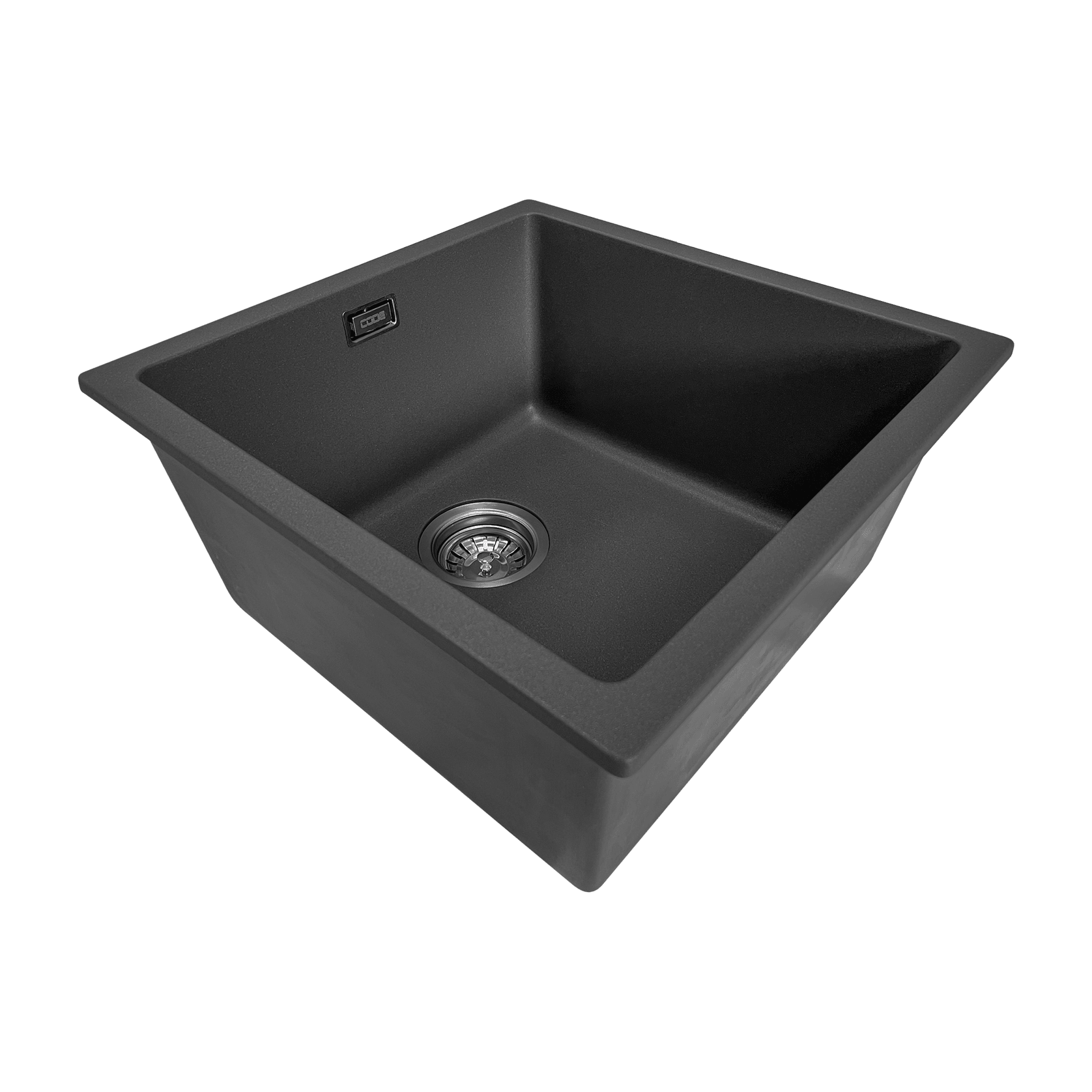 Aura Granite 400mm Single Kitchen Sink Matte Black gallery detail image