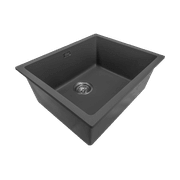 Aura Granite 500mm Single Kitchen Sink Matte Black gallery detail image