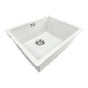 Aura Granite 500mm Single Kitchen Sink Matte White gallery detail image