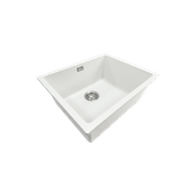 Aura Granite 500mm Single Kitchen Sink Matte White gallery detail image