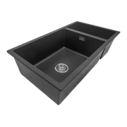 Aura Granite 500/200mm Dual Kitchen Sink Matte Black gallery detail image