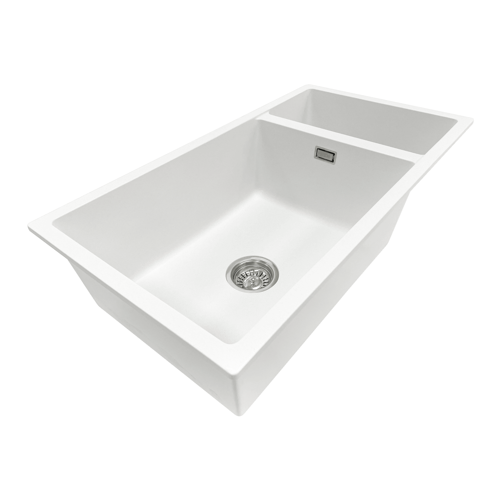 Aura Granite 500/200mm Dual Kitchen Sink Matte White gallery detail image