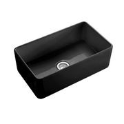 Hartley Single Farmhouse Fireclay Sink | Satin Black gallery detail image