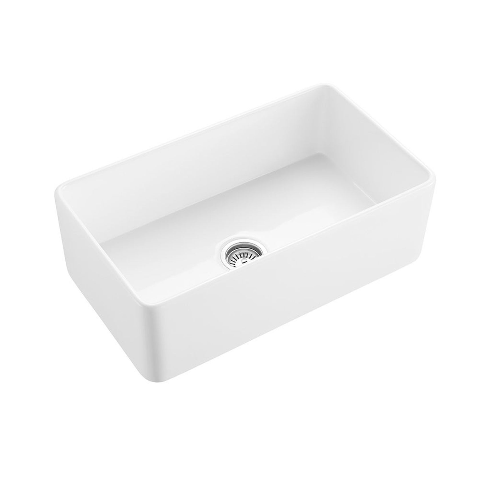 Hartley Single Farmhouse Fireclay Sink | Gloss White gallery detail image