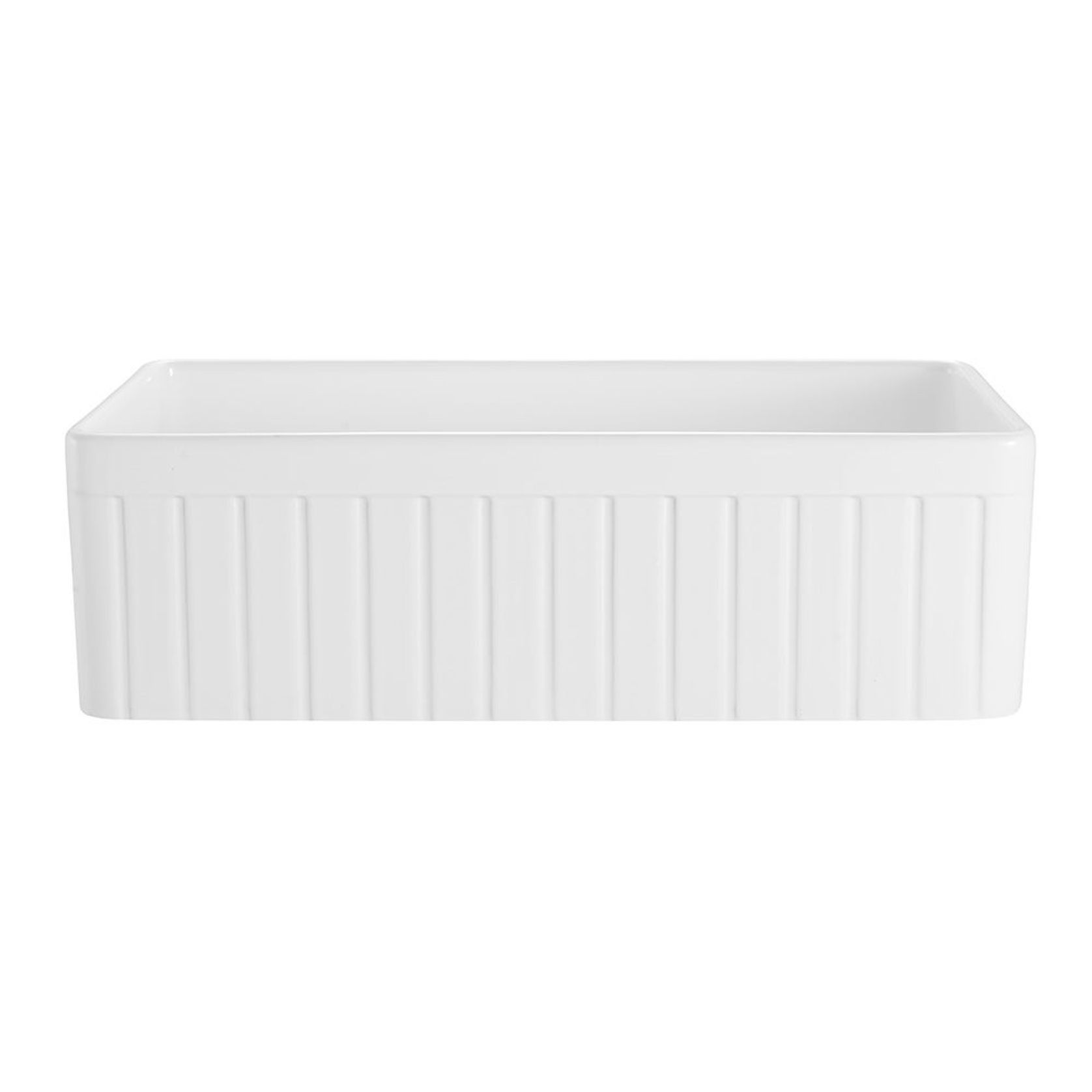 Hartley Single Farmhouse Fireclay Sink | Gloss White gallery detail image