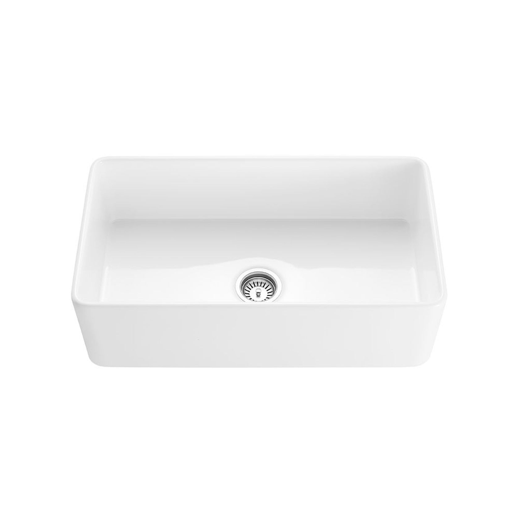 Hartley Single Farmhouse Fireclay Sink | Gloss White gallery detail image