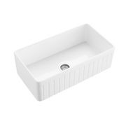 Hartley Single Farmhouse Fireclay Sink | Gloss White gallery detail image