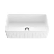 Hartley Single Farmhouse Fireclay Sink | Gloss White gallery detail image