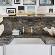 Acquello - White fireclay sink with waste and rack 760 x 460 x 250mm gallery detail image