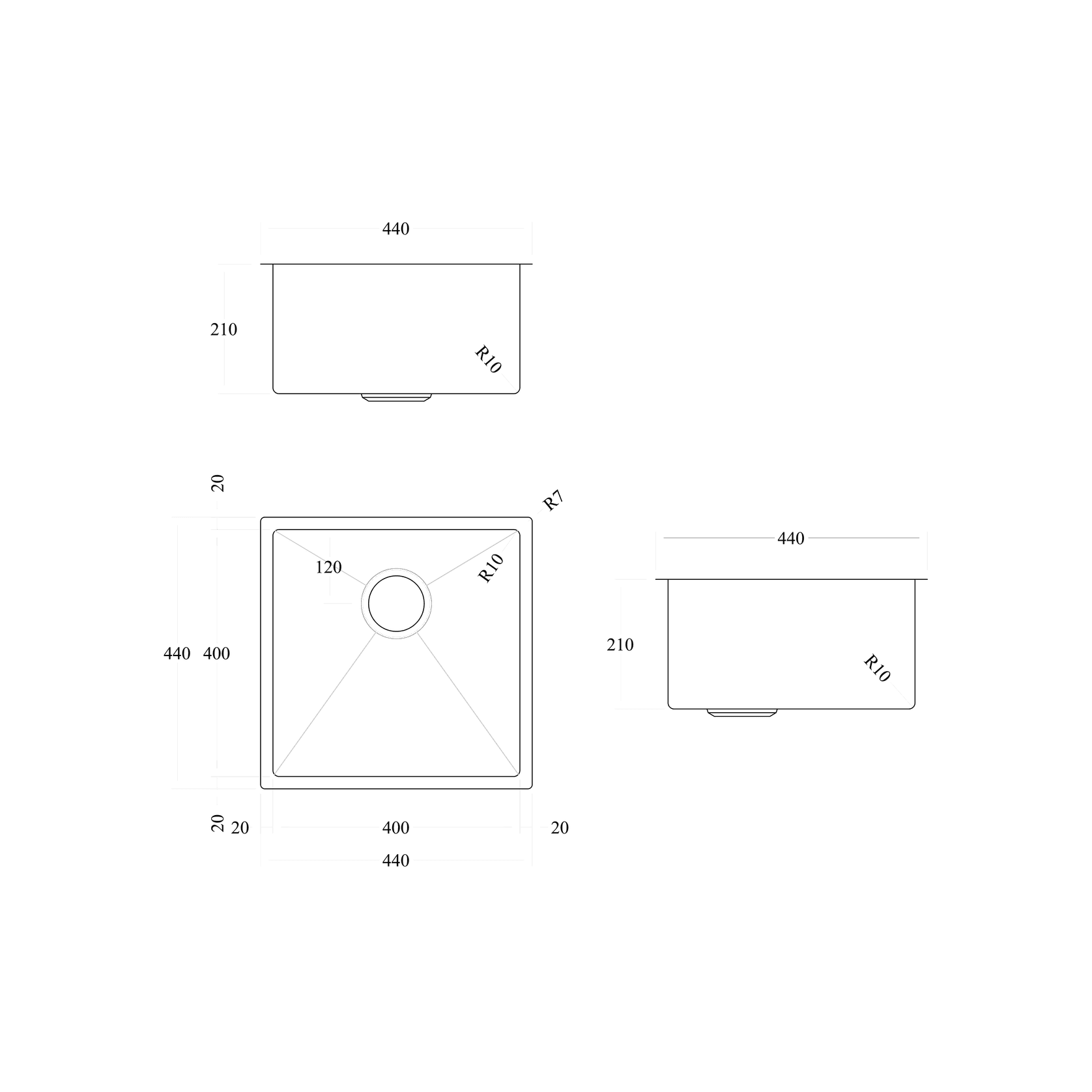 Code Aspen 400X400 Pvd 304 Stainless Steel Sinks gallery detail image