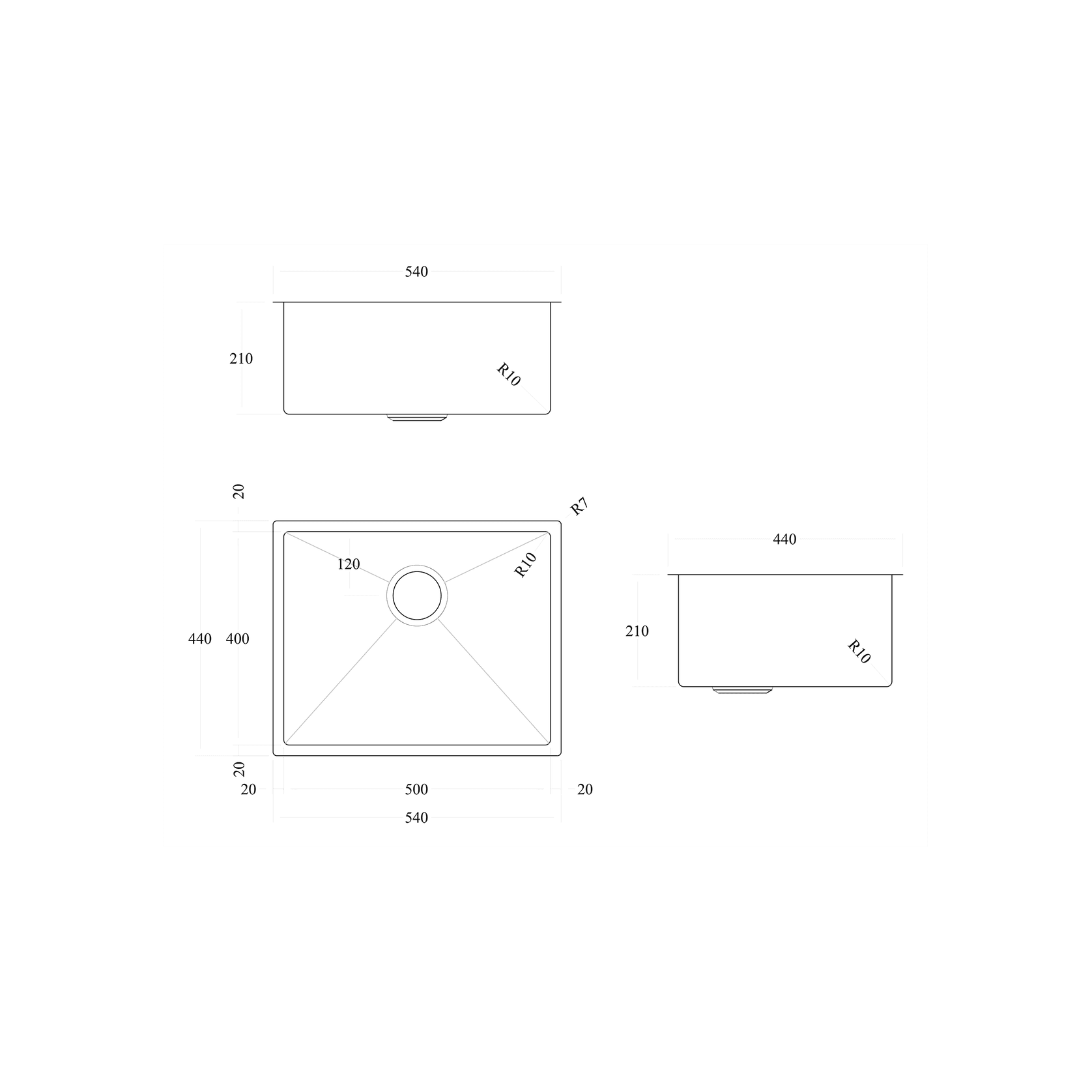Code Aspen 500X400 Pvd 304 Stainless Steel Sinks gallery detail image