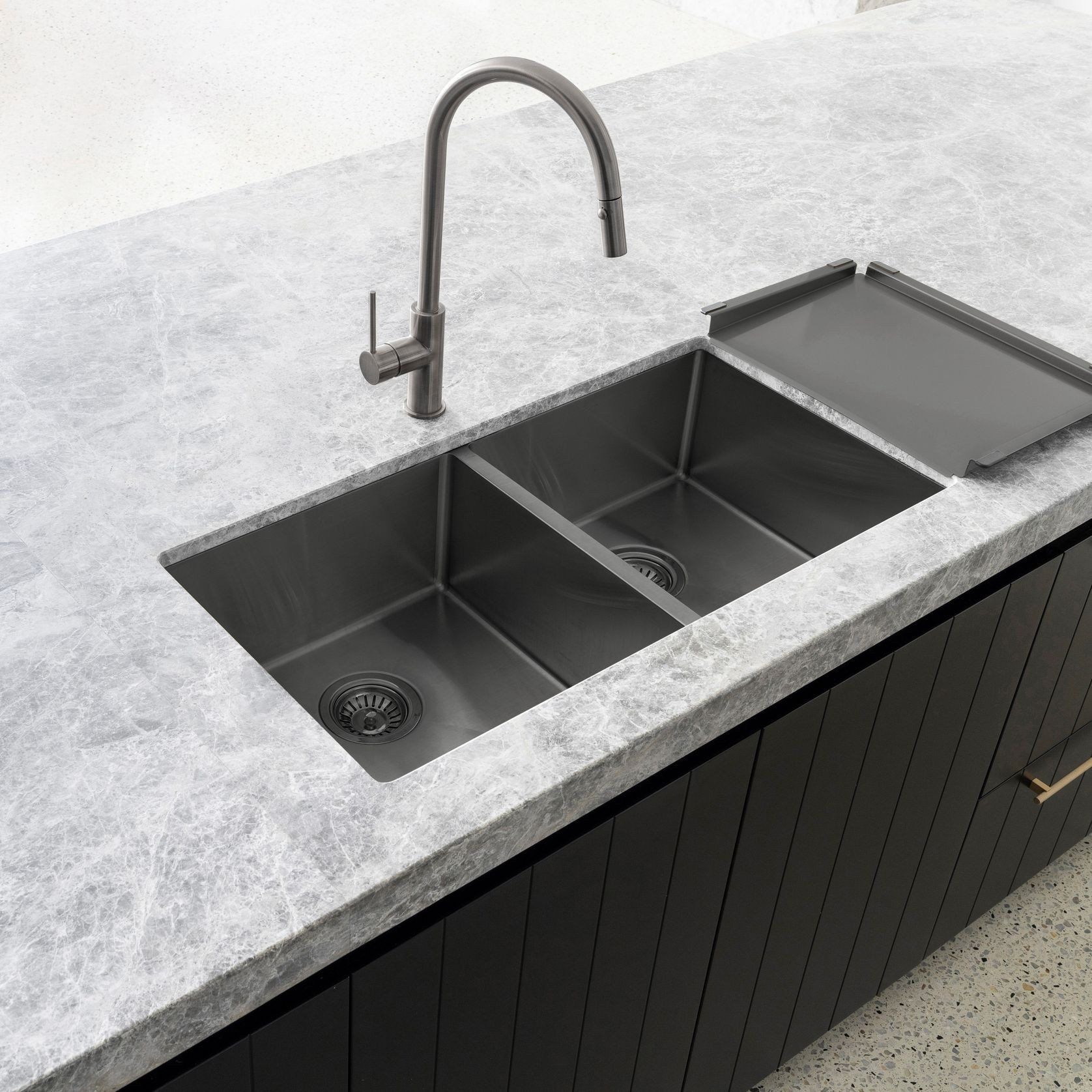 Lavello Kitchen Draining Tray by Meir - Gunmetal Black gallery detail image