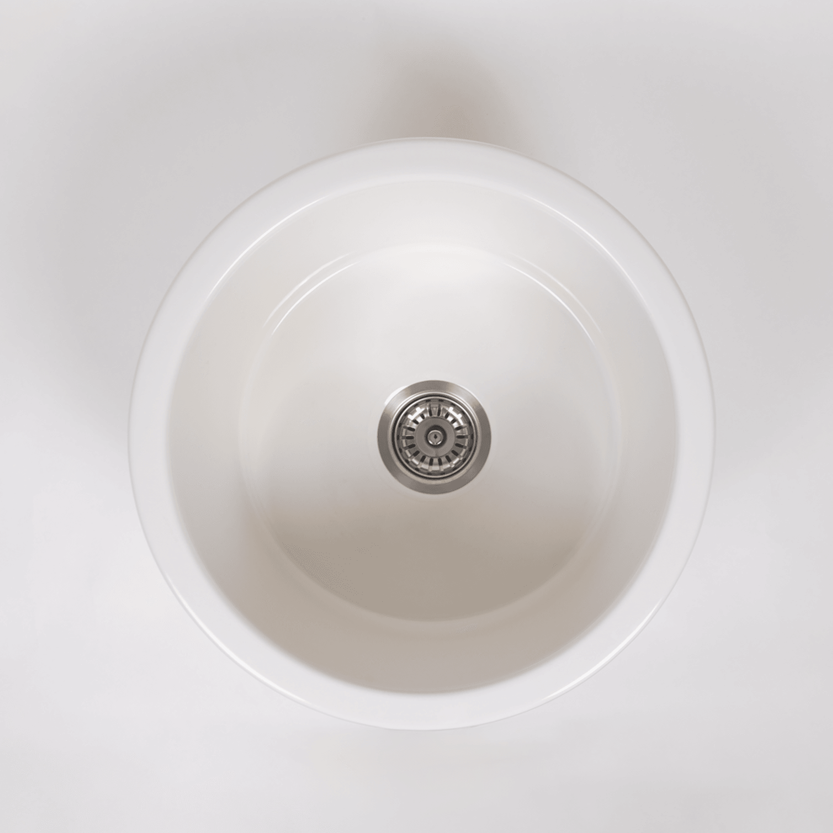 Jocasta 460x460 Gloss White Circle Fireclay Single Bowl gallery detail image