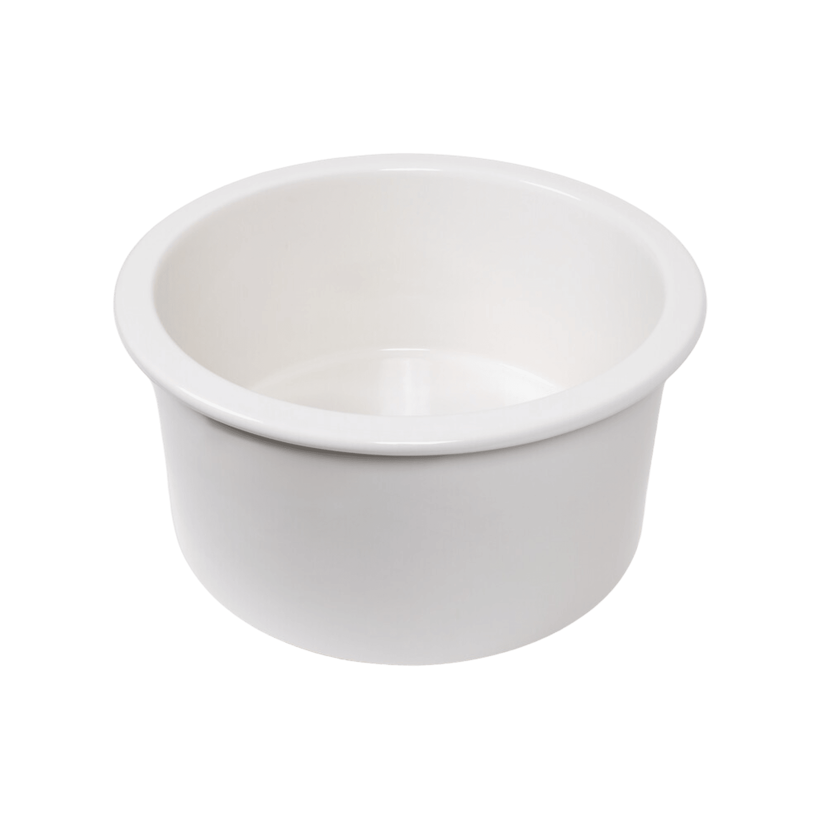 Jocasta 460x460 Gloss White Circle Fireclay Single Bowl gallery detail image