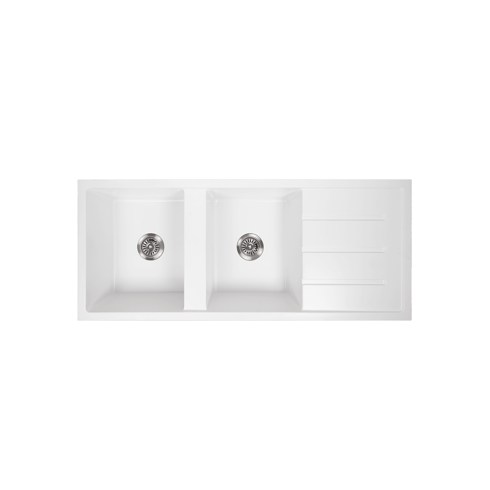 Darlene 1200x500 White Granite Drainboard Sink gallery detail image