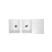 Darlene 1200x500 White Granite Drainboard Sink gallery detail image