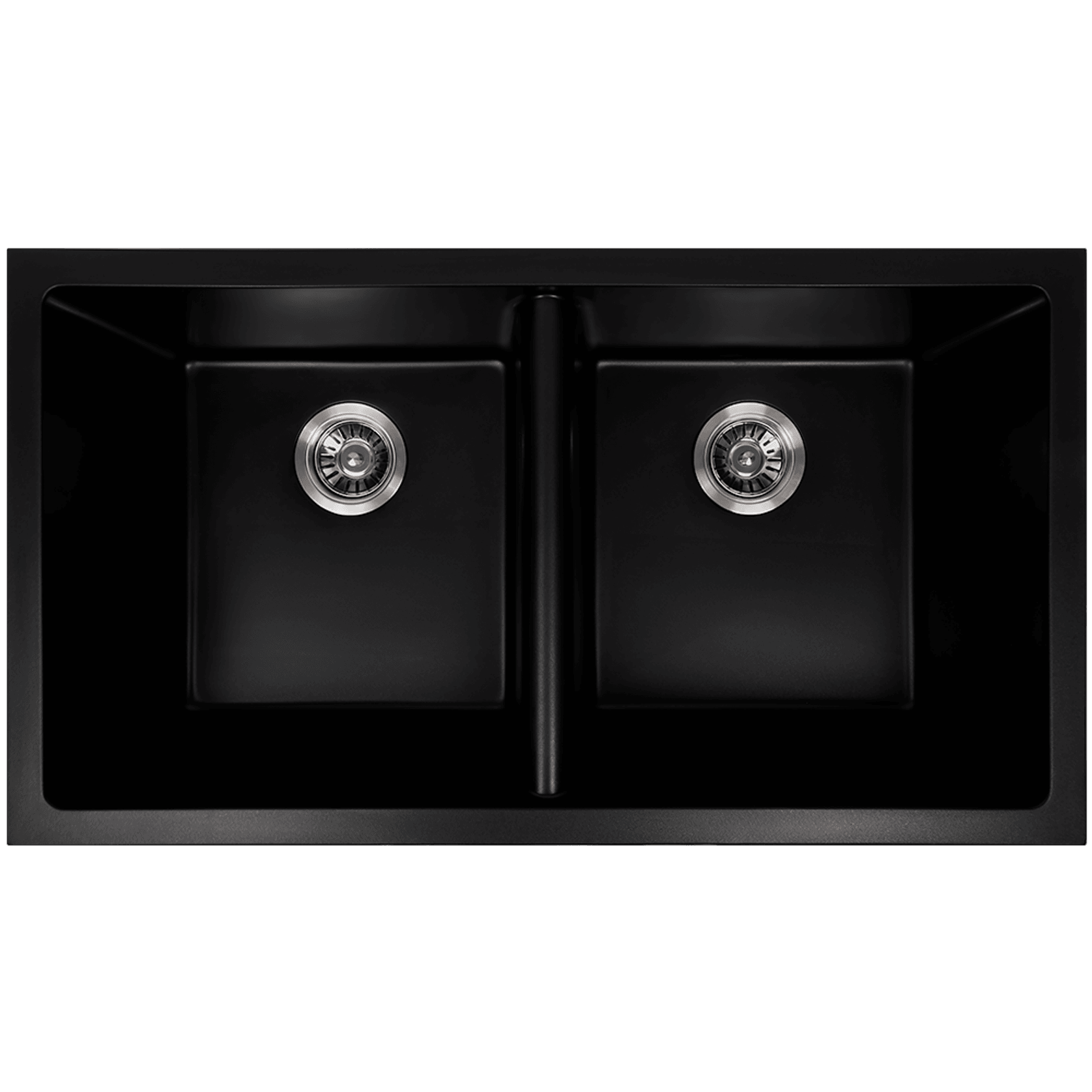 Keith 848x467 Black Granite Double Bowl Sink gallery detail image
