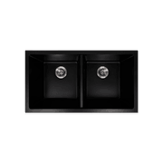 Keith 848x467 Black Granite Double Bowl Sink gallery detail image
