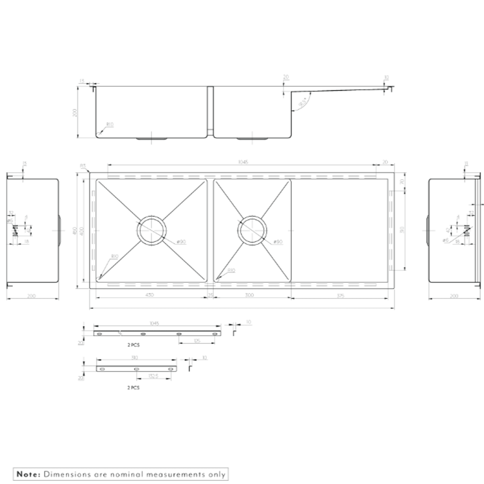 Ontario Double Sink (Overflow) gallery detail image
