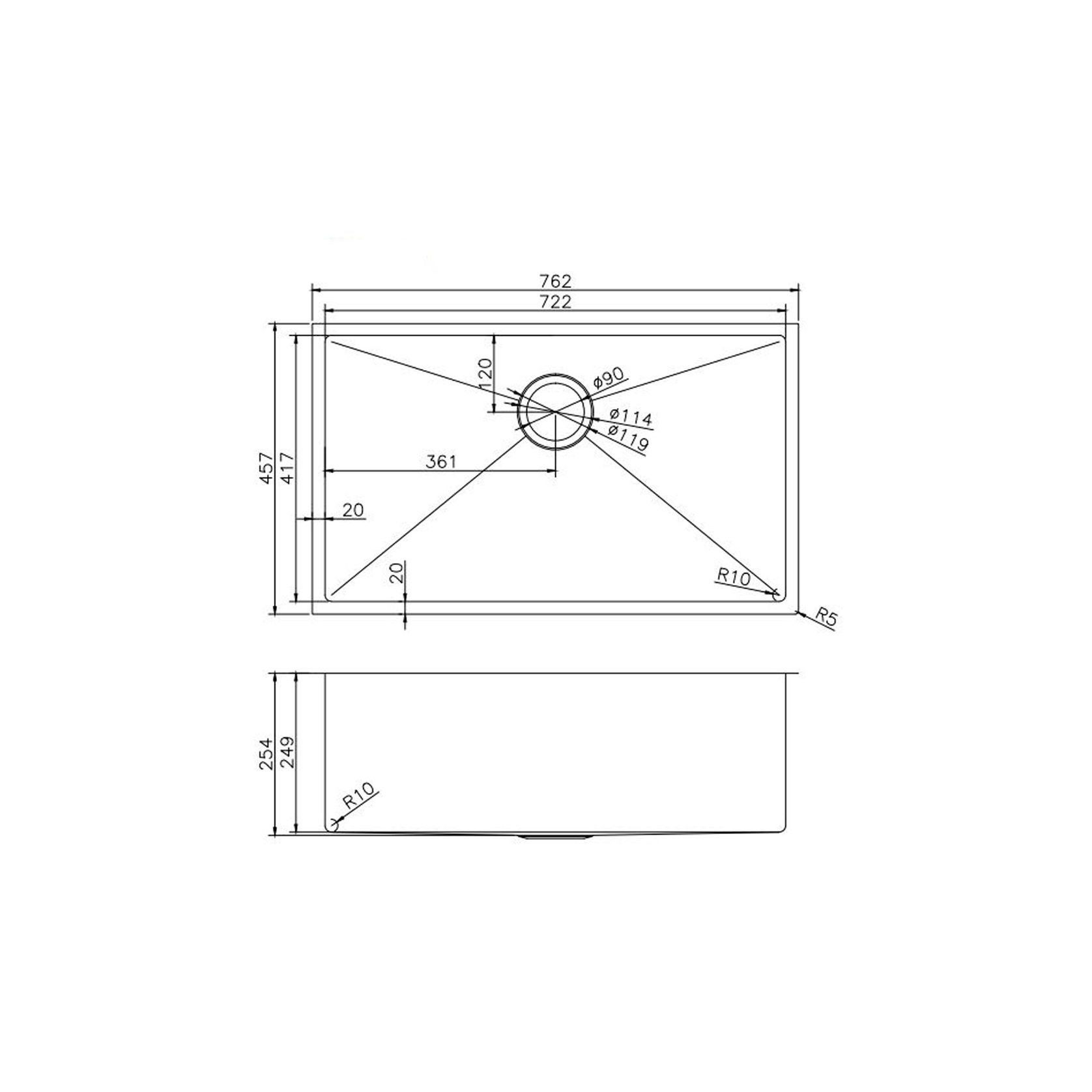 TWM3B | Stainless Steel Kitchen Sink Single gallery detail image