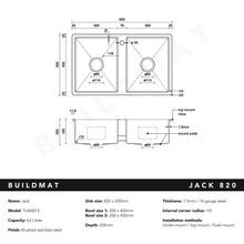 Jack 820x500 Double Bowl Tap Landing Sink gallery detail image