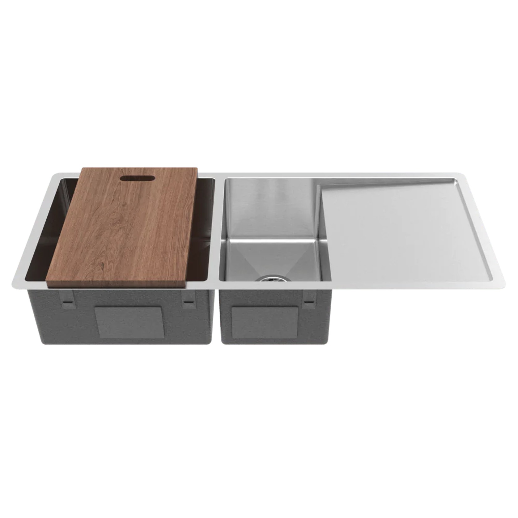 Logan 1075x450 Single & Qtr Bowl with Drain Board Sink gallery detail image