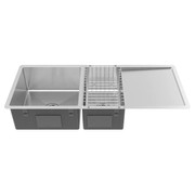 Logan 1075x450 Single & Qtr Bowl with Drain Board Sink gallery detail image